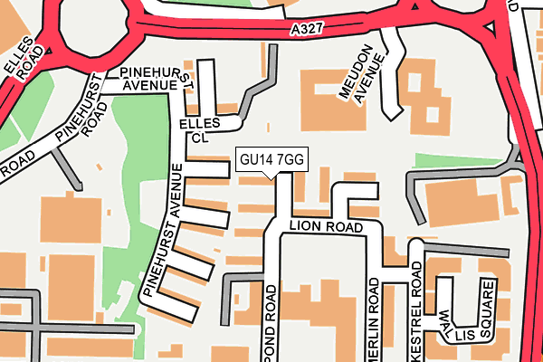 GU14 7GG map - OS OpenMap – Local (Ordnance Survey)