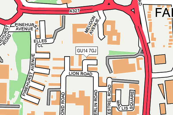 GU14 7GJ map - OS OpenMap – Local (Ordnance Survey)