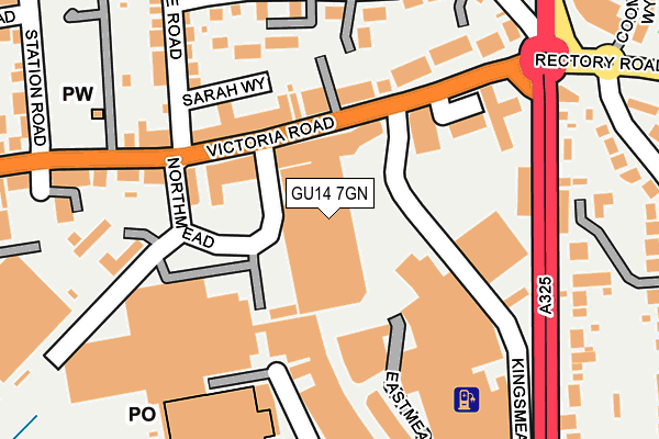 GU14 7GN map - OS OpenMap – Local (Ordnance Survey)