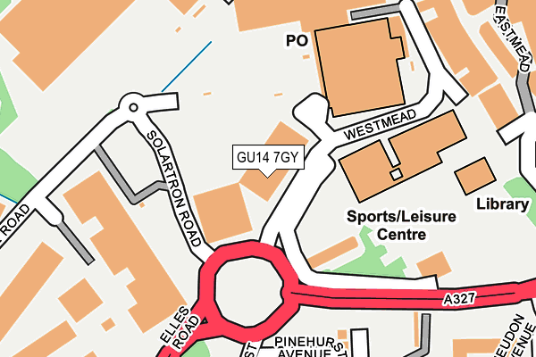 GU14 7GY map - OS OpenMap – Local (Ordnance Survey)