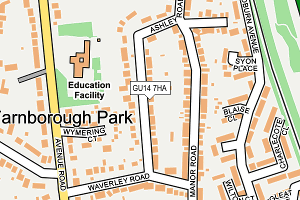 GU14 7HA map - OS OpenMap – Local (Ordnance Survey)