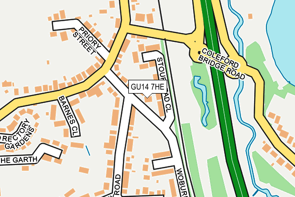 GU14 7HE map - OS OpenMap – Local (Ordnance Survey)