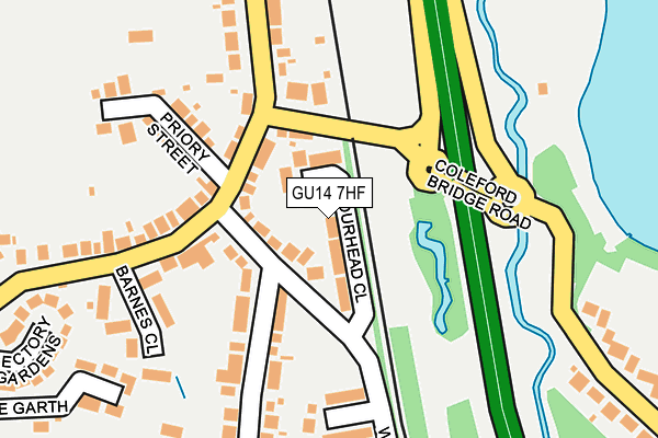 GU14 7HF map - OS OpenMap – Local (Ordnance Survey)