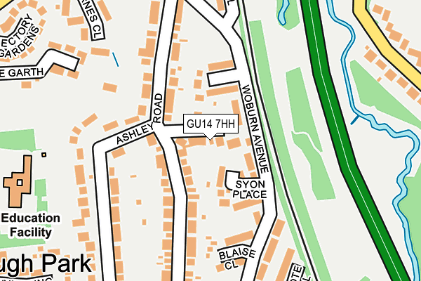 GU14 7HH map - OS OpenMap – Local (Ordnance Survey)