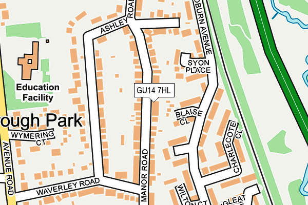 GU14 7HL map - OS OpenMap – Local (Ordnance Survey)