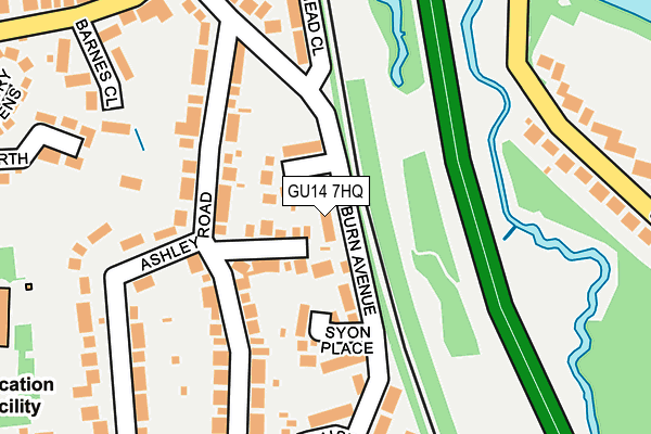 GU14 7HQ map - OS OpenMap – Local (Ordnance Survey)