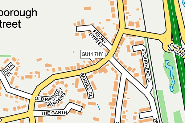 GU14 7HY map - OS OpenMap – Local (Ordnance Survey)