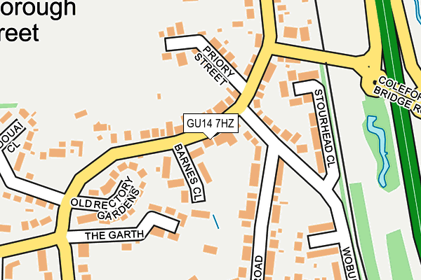 GU14 7HZ map - OS OpenMap – Local (Ordnance Survey)