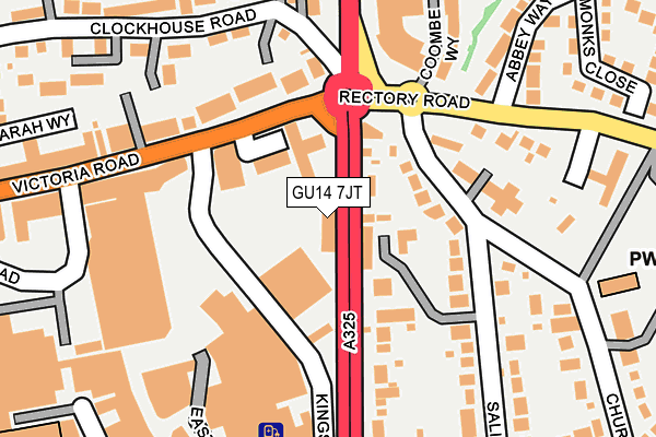 GU14 7JT map - OS OpenMap – Local (Ordnance Survey)