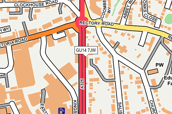 GU14 7JW map - OS OpenMap – Local (Ordnance Survey)