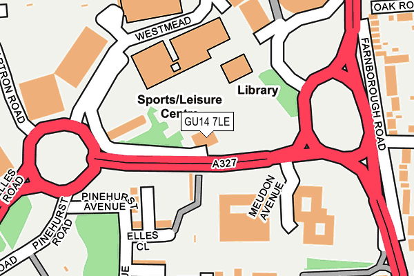 GU14 7LE map - OS OpenMap – Local (Ordnance Survey)