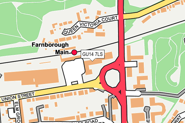 GU14 7LS map - OS OpenMap – Local (Ordnance Survey)