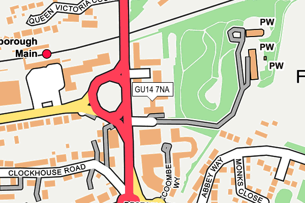 GU14 7NA map - OS OpenMap – Local (Ordnance Survey)