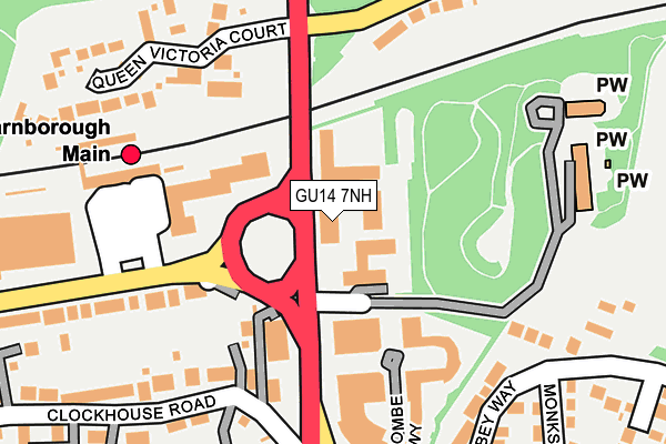 GU14 7NH map - OS OpenMap – Local (Ordnance Survey)