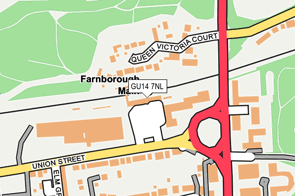 GU14 7NL map - OS OpenMap – Local (Ordnance Survey)