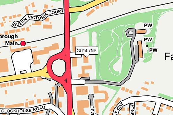 GU14 7NP map - OS OpenMap – Local (Ordnance Survey)