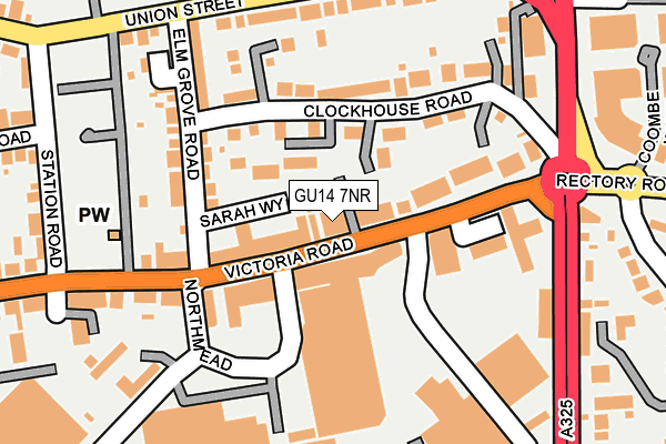 GU14 7NR map - OS OpenMap – Local (Ordnance Survey)