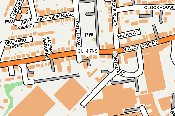GU14 7NS map - OS OpenMap – Local (Ordnance Survey)