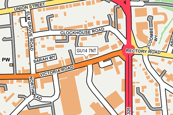 GU14 7NT map - OS OpenMap – Local (Ordnance Survey)