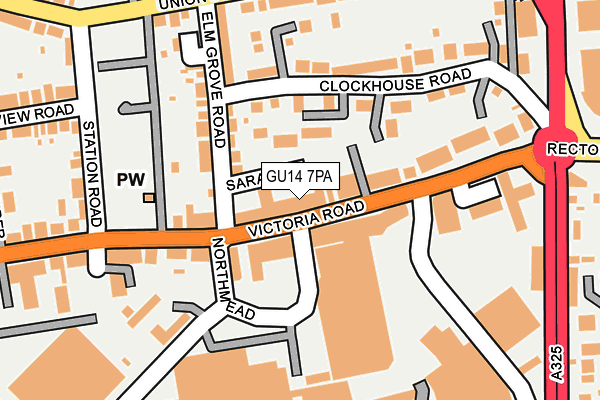 GU14 7PA map - OS OpenMap – Local (Ordnance Survey)