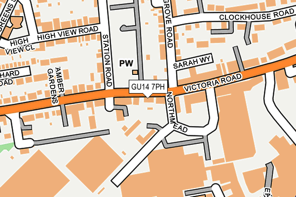 GU14 7PH map - OS OpenMap – Local (Ordnance Survey)