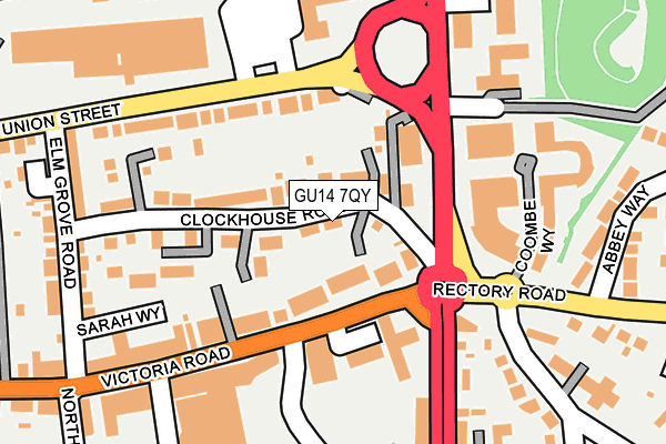 GU14 7QY map - OS OpenMap – Local (Ordnance Survey)