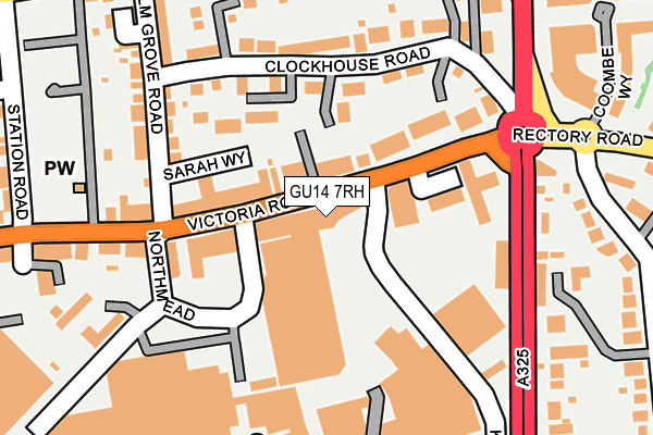 GU14 7RH map - OS OpenMap – Local (Ordnance Survey)