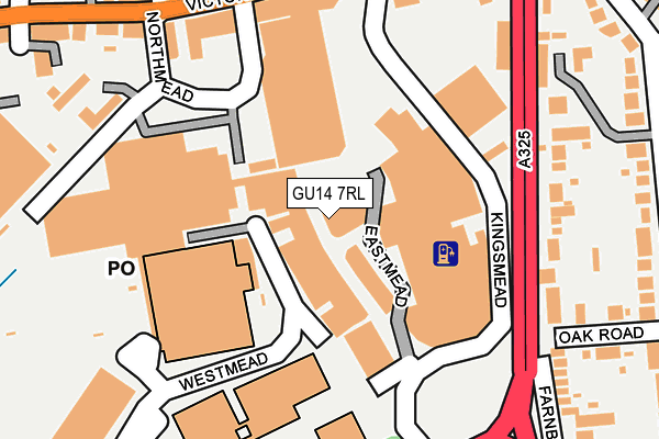 GU14 7RL map - OS OpenMap – Local (Ordnance Survey)