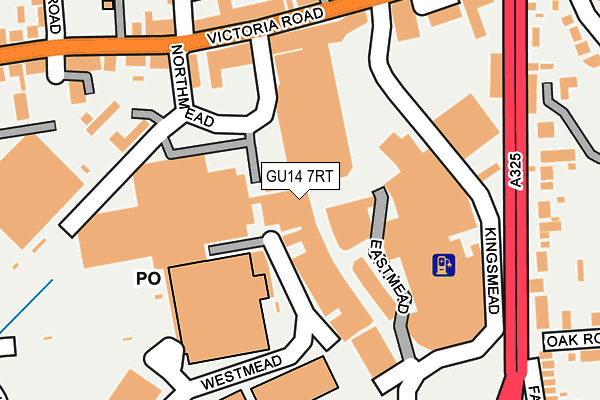 GU14 7RT map - OS OpenMap – Local (Ordnance Survey)