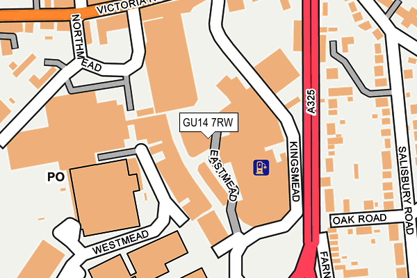 GU14 7RW map - OS OpenMap – Local (Ordnance Survey)