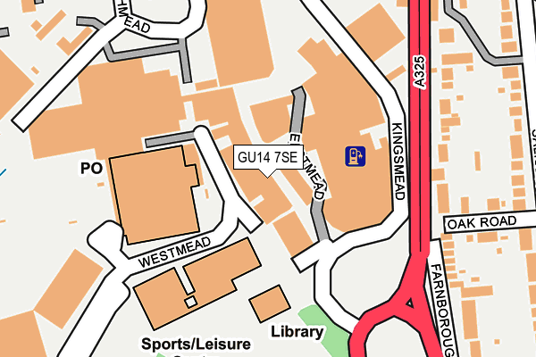 GU14 7SE map - OS OpenMap – Local (Ordnance Survey)
