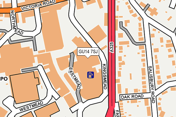 GU14 7SJ map - OS OpenMap – Local (Ordnance Survey)