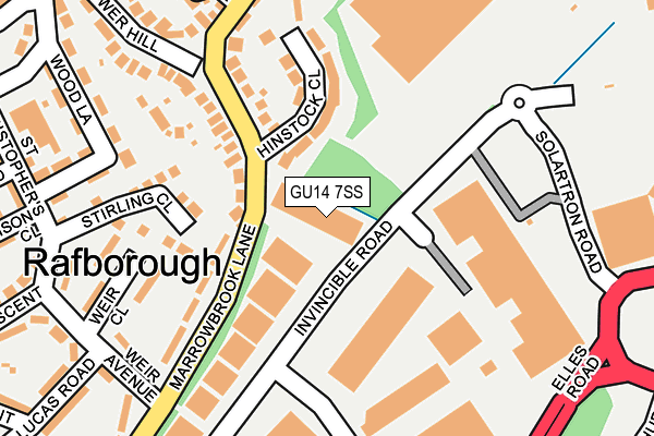 GU14 7SS map - OS OpenMap – Local (Ordnance Survey)