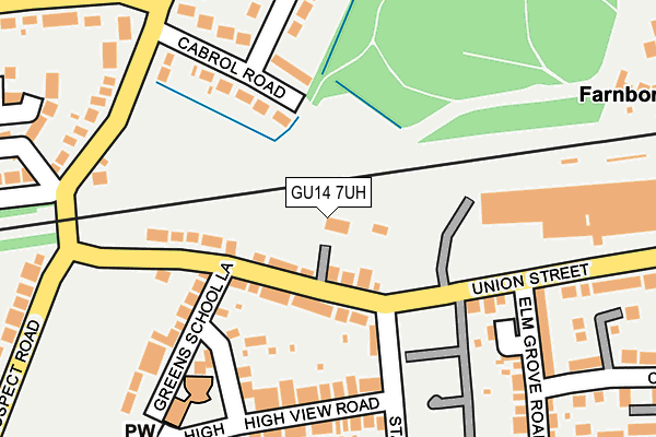 GU14 7UH map - OS OpenMap – Local (Ordnance Survey)