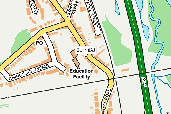 GU14 8AJ map - OS OpenMap – Local (Ordnance Survey)