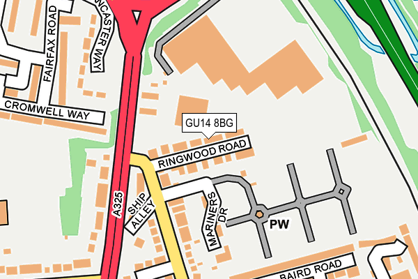 GU14 8BG map - OS OpenMap – Local (Ordnance Survey)