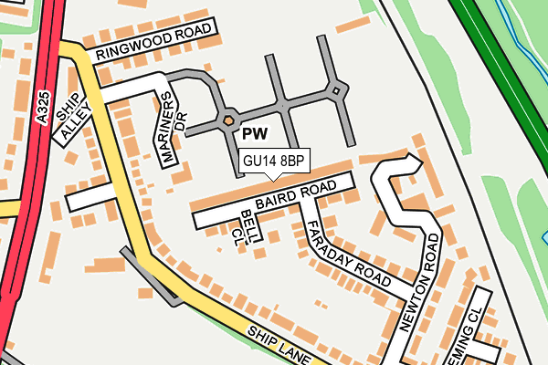 GU14 8BP map - OS OpenMap – Local (Ordnance Survey)