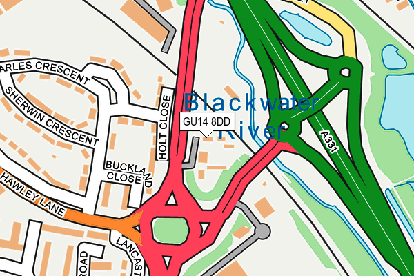 GU14 8DD map - OS OpenMap – Local (Ordnance Survey)