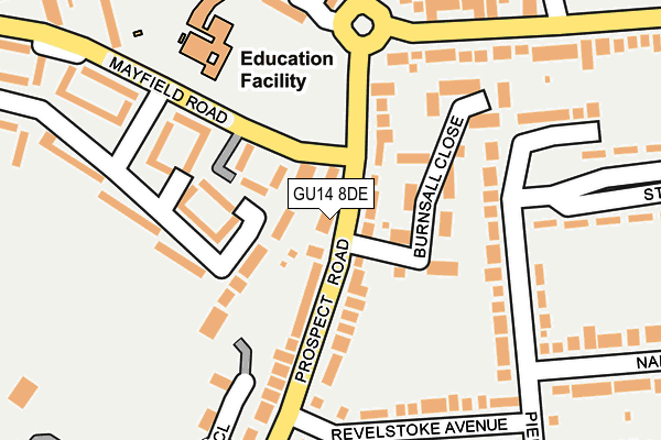 GU14 8DE map - OS OpenMap – Local (Ordnance Survey)