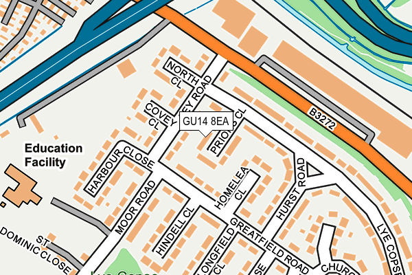 GU14 8EA map - OS OpenMap – Local (Ordnance Survey)