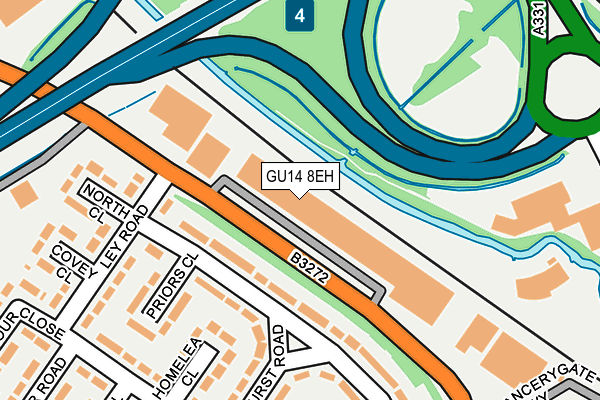 GU14 8EH map - OS OpenMap – Local (Ordnance Survey)