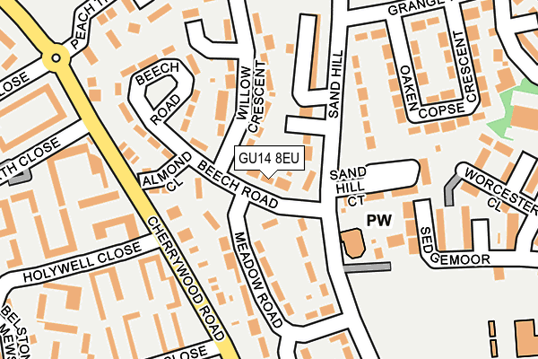 GU14 8EU map - OS OpenMap – Local (Ordnance Survey)