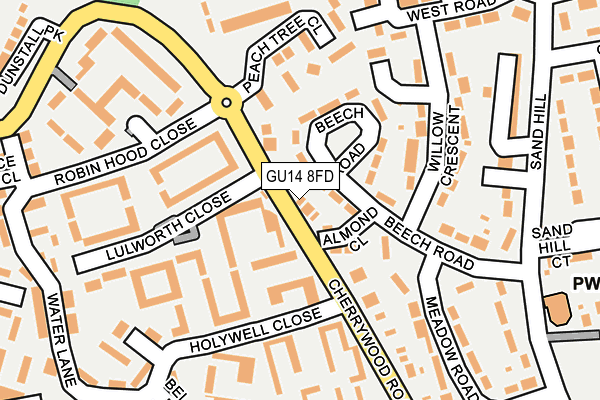 GU14 8FD map - OS OpenMap – Local (Ordnance Survey)