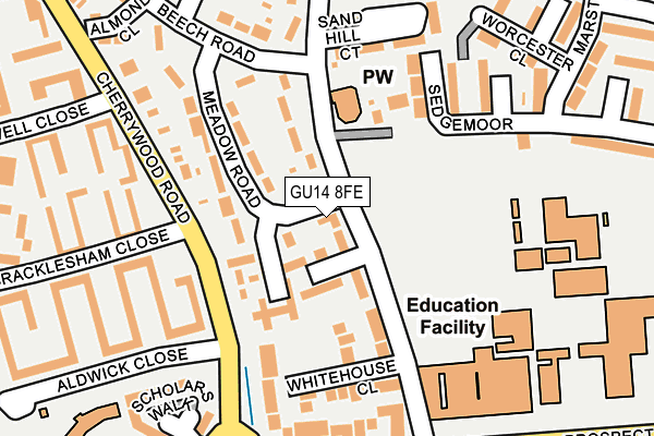 GU14 8FE map - OS OpenMap – Local (Ordnance Survey)