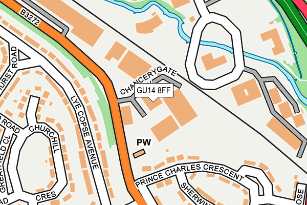 GU14 8FF map - OS OpenMap – Local (Ordnance Survey)