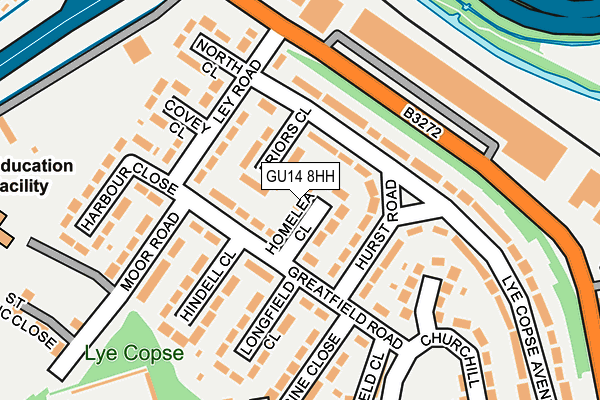 GU14 8HH map - OS OpenMap – Local (Ordnance Survey)