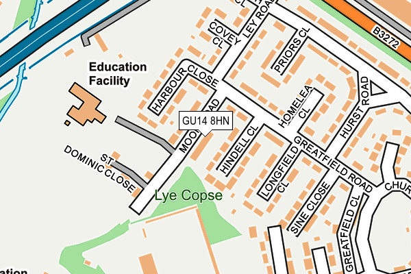GU14 8HN map - OS OpenMap – Local (Ordnance Survey)