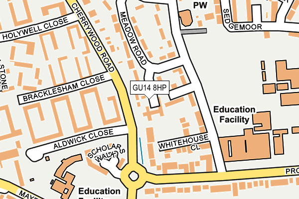 GU14 8HP map - OS OpenMap – Local (Ordnance Survey)