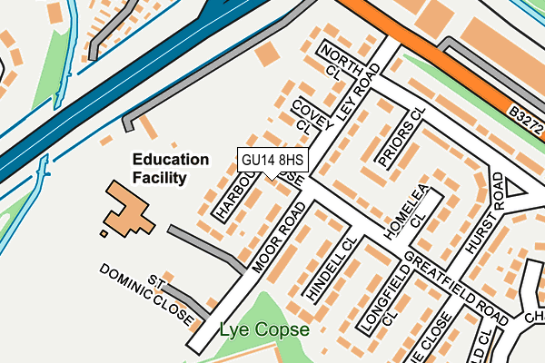 GU14 8HS map - OS OpenMap – Local (Ordnance Survey)