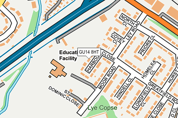 GU14 8HT map - OS OpenMap – Local (Ordnance Survey)